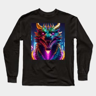 Reptiles,Dragon,Neon lighted dragon sign, Long Sleeve T-Shirt